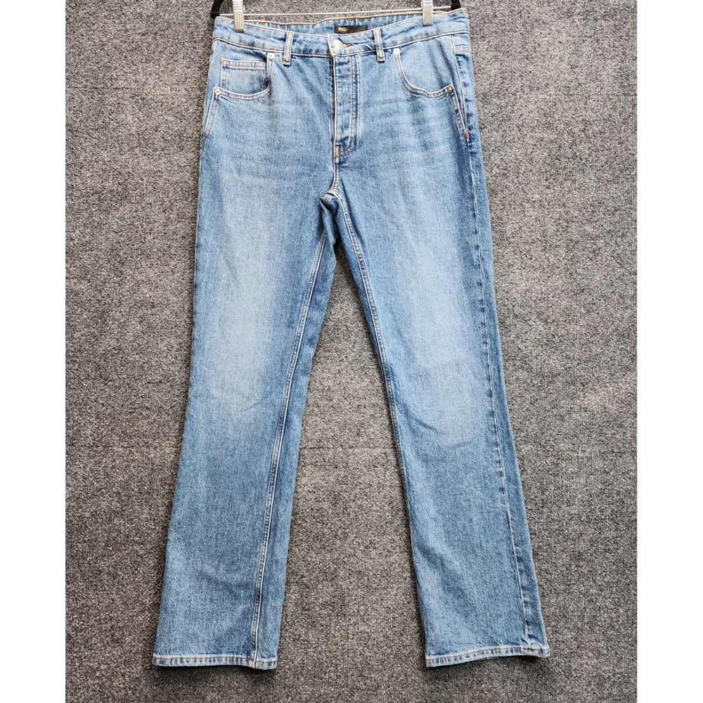 NWT Maje Paris Womens High Rise Straight Leg Button Fly Denim Jeans Size 42